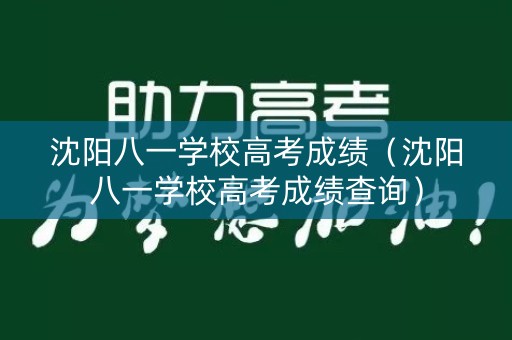 沈阳八一学校高考成绩（沈阳八一学校高考成绩查询）