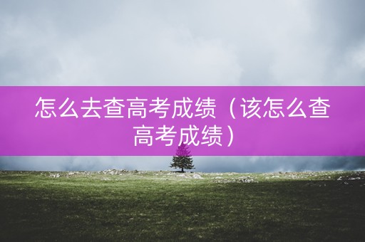 怎么去查高考成绩(该怎么查高考成绩) 怎么去查高考成绩(该怎么查高考成绩)