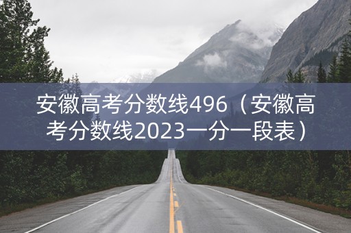 安徽高考分数线496（安徽高考分数线2023一分一段表）