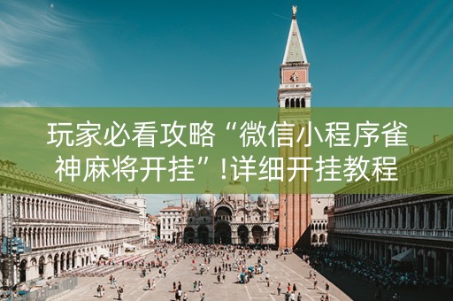玩家必看攻略“微信小程序雀神麻将开挂”!详细开挂教程-知乎