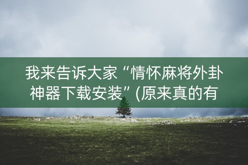 我来告诉大家“情怀麻将外卦神器下载安装”(原来真的有挂)-知乎