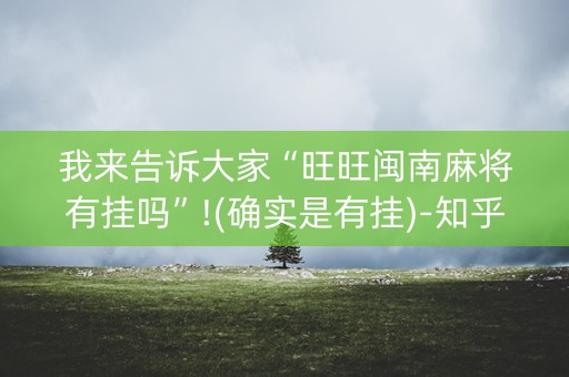 我来告诉大家“旺旺闽南麻将有挂吗”!(确实是有挂)-知乎