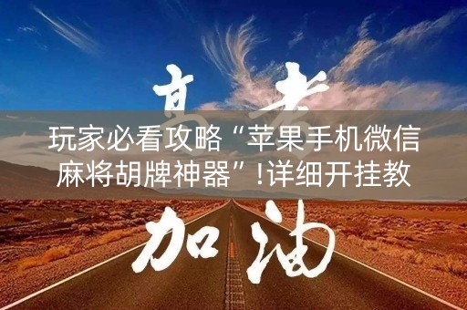 玩家必看攻略“苹果手机微信麻将胡牌神器”!详细开挂教程-知乎