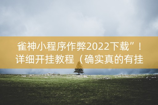 雀神小程序作弊2022下载”！详细开挂教程（确实真的有挂)-知乎