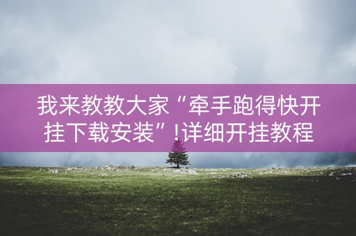 我来教教大家“牵手跑得快开挂下载安装”!详细开挂教程-知乎