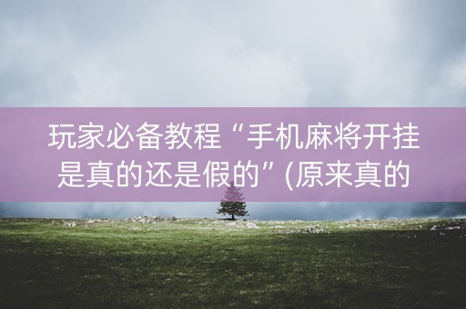 玩家必备教程“手机麻将开挂是真的还是假的”(原来真的有挂)-知乎