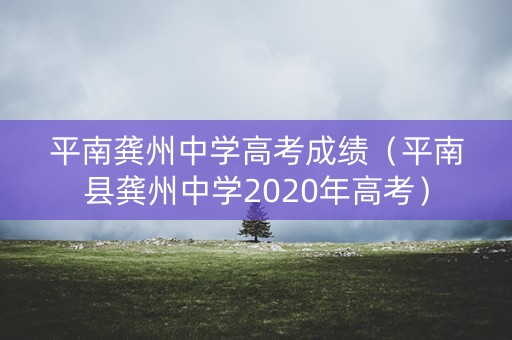 平南龚州中学高考成绩（平南县龚州中学2020年高考）