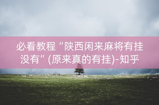 必看教程“陕西闲来麻将有挂没有”(原来真的有挂)-知乎