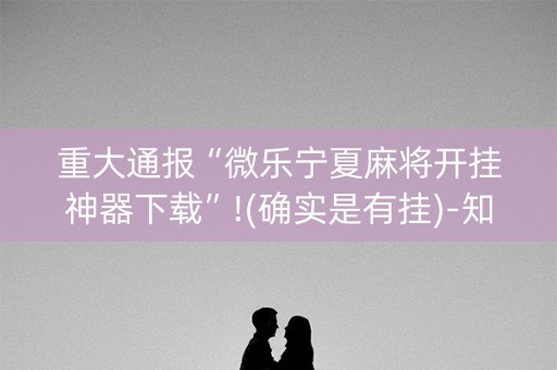 重大通报“微乐宁夏麻将开挂神器下载”!(确实是有挂)-知乎