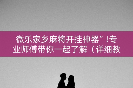 微乐家乡麻将开挂神器”!专业师傅带你一起了解（详细教程）-知乎