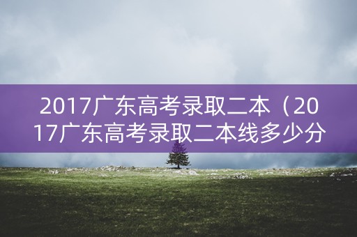 2017广东高考录取二本（2017广东高考录取二本线多少分）