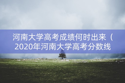 河南大学高考成绩何时出来（2020年河南大学高考分数线是多少分）