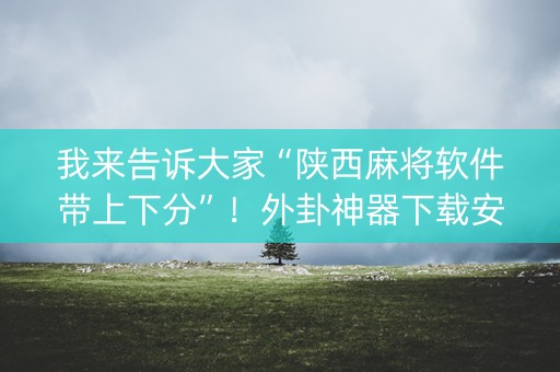 我来告诉大家“陕西麻将软件带上下分”！外卦神器下载安装（确实真的有挂)-知乎