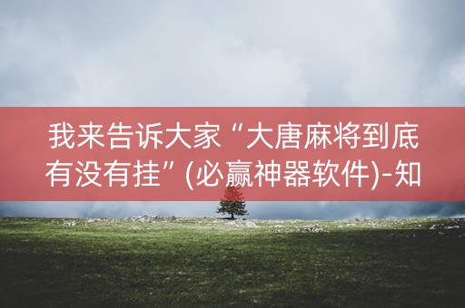 我来告诉大家“大唐麻将到底有没有挂”(必赢神器软件)-知乎