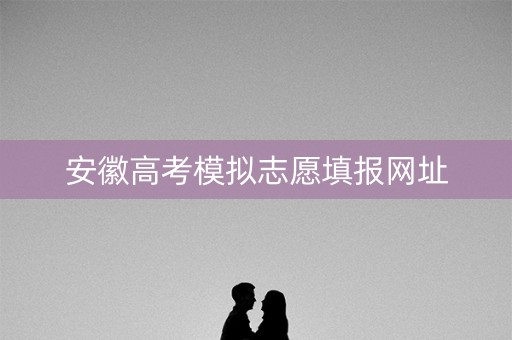 安徽高考模拟志愿填报网址