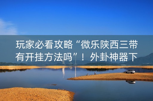 玩家必看攻略“微乐陕西三带有开挂方法吗”！外卦神器下载安装（确实真的有挂)-知乎