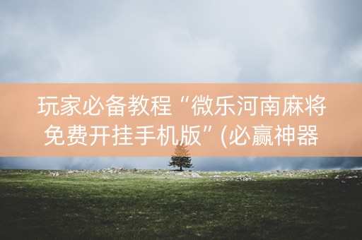 玩家必备教程“微乐河南麻将免费开挂手机版”(必赢神器安装)-知乎