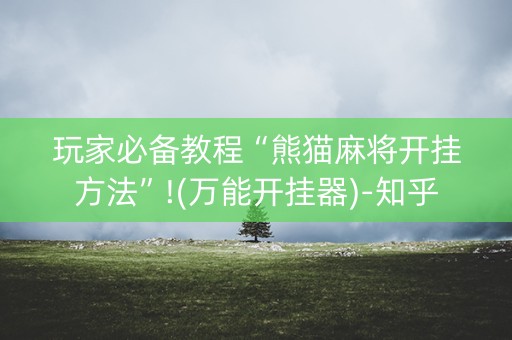 玩家必备教程“熊猫麻将开挂方法”!(万能开挂器)-知乎