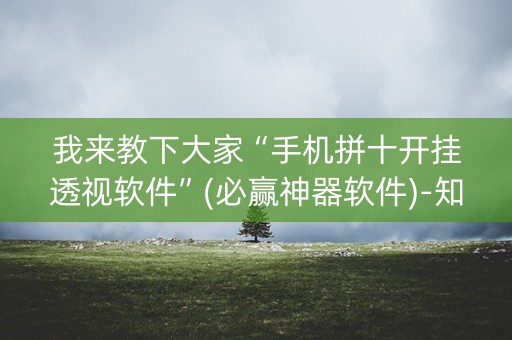 我来教下大家“手机拼十开挂透视软件”(必赢神器软件)-知乎