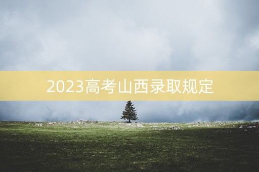2023高考山西录取规定