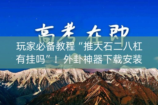 玩家必备教程“推大石二八杠有挂吗”！外卦神器下载安装（确实真的有挂)-知乎