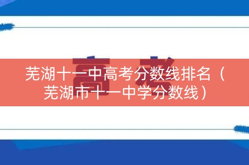 芜湖十一中高考分数线排名（芜湖市十一中学分数线）
