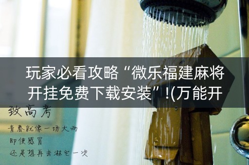 玩家必看攻略“微乐福建麻将开挂免费下载安装”!(万能开挂器)-知乎
