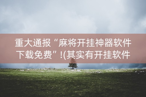 重大通报“麻将开挂神器软件下载免费”!(其实有开挂软件)-知乎