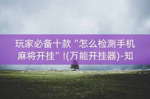 玩家必备十款“怎么检测手机麻将开挂”!(万能开挂器)-知乎