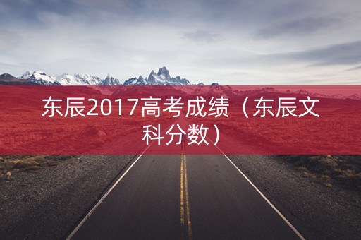东辰2017高考成绩（东辰文科分数）