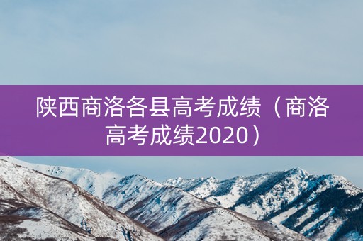 陕西商洛各县高考成绩（商洛高考成绩2020）
