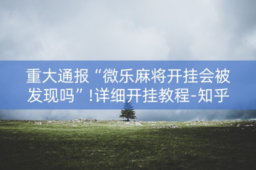重大通报“微乐麻将开挂会被发现吗”!详细开挂教程-知乎