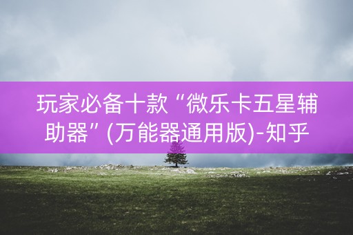 玩家必备十款“微乐卡五星辅助器”(万能器通用版)-知乎