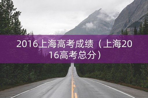 2016上海高考成绩（上海2016高考总分）