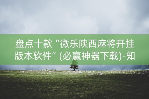 盘点十款“微乐陕西麻将开挂版本软件”(必赢神器下载)-知乎