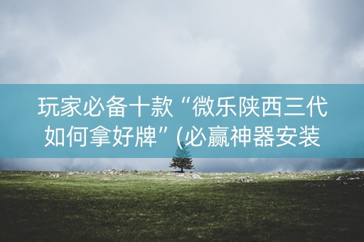 玩家必备十款“微乐陕西三代如何拿好牌”(必赢神器安装)-知乎