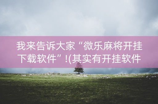 我来告诉大家“微乐麻将开挂下载软件”!(其实有开挂软件)-知乎