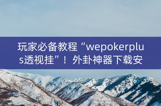 玩家必备教程“wepokerplus透视挂”！外卦神器下载安装（确实真的有挂)-知乎