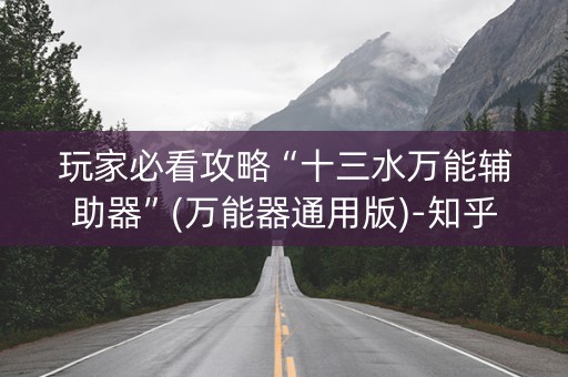 玩家必看攻略“十三水万能辅助器”(万能器通用版)-知乎