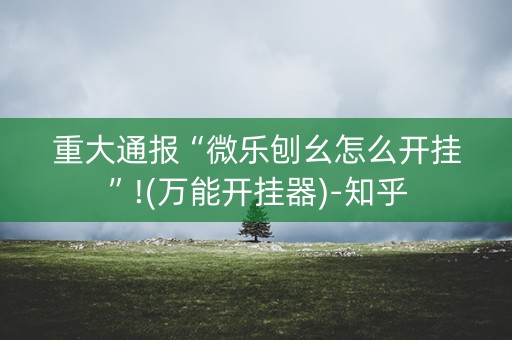 重大通报“微乐刨幺怎么开挂”!(万能开挂器)-知乎