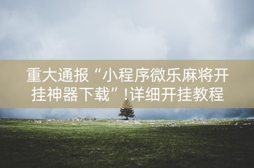 重大通报“小程序微乐麻将开挂神器下载”!详细开挂教程-知乎