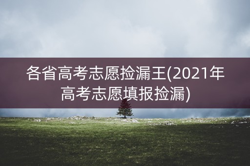 各省高考志愿捡漏王(2021年高考志愿填报捡漏)