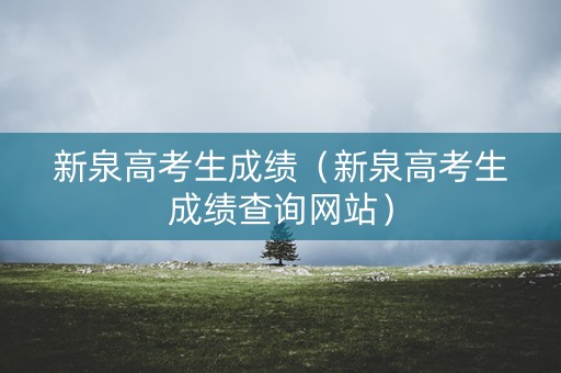 新泉高考生成绩（新泉高考生成绩查询网站）