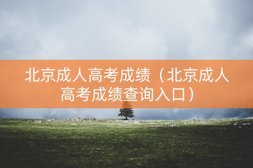 北京成人高考成绩（北京成人高考成绩查询入口）