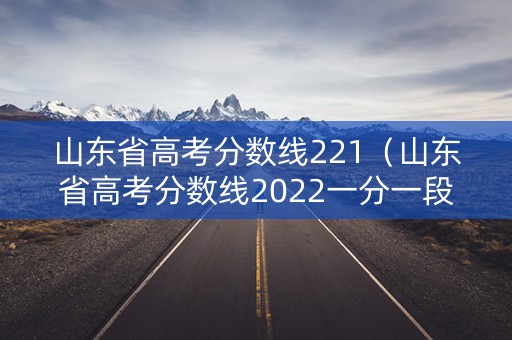 山东省高考分数线221（山东省高考分数线2022一分一段表）