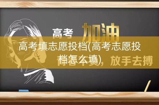 高考填志愿投档(高考志愿投档怎么填)