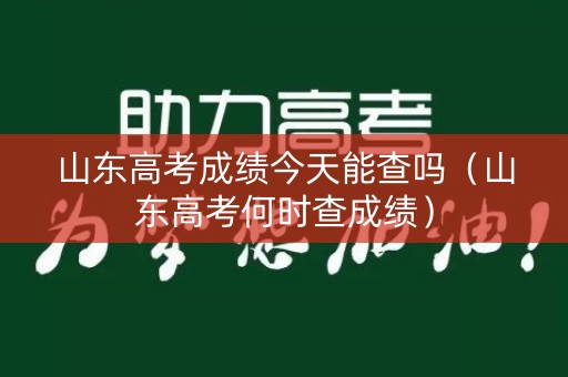 山东高考成绩今天能查吗（山东高考何时查成绩）