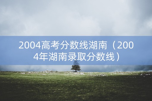 2004高考分数线湖南（2004年湖南录取分数线）