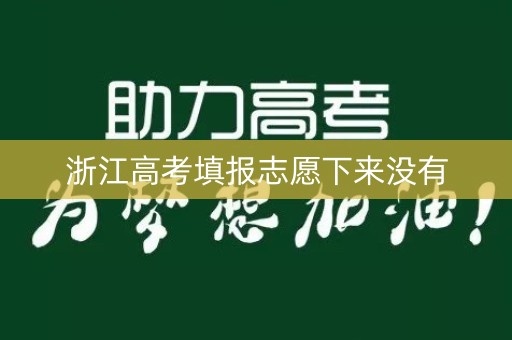 浙江高考填报志愿下来没有