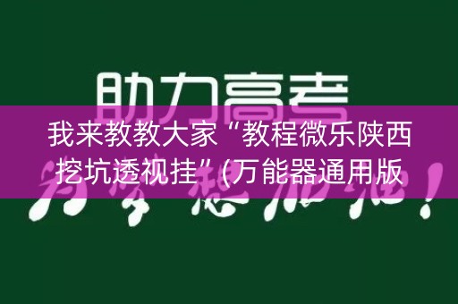 我来教教大家“教程微乐陕西挖坑透视挂”(万能器通用版)-知乎